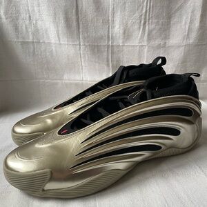 Adidas Harden Vol. 9 Cyber Metallic Black Gold Basketball Shoes Size 18 JR2506